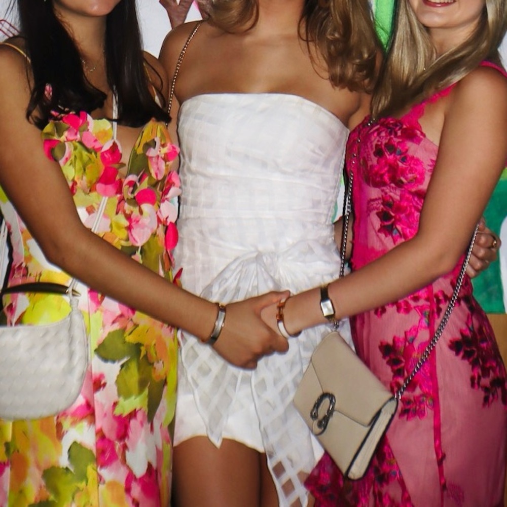 AMANDA UPRICHARD ambrose strapless mini dress white